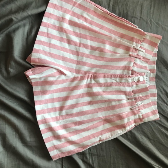 Light pink and white striped shorts! - Picture 2 of 4
